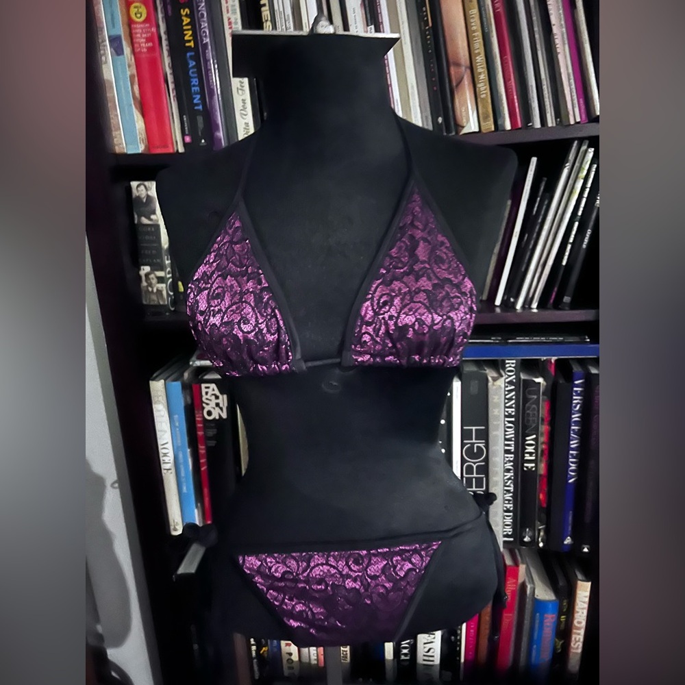 Purple Lace Bikini Set